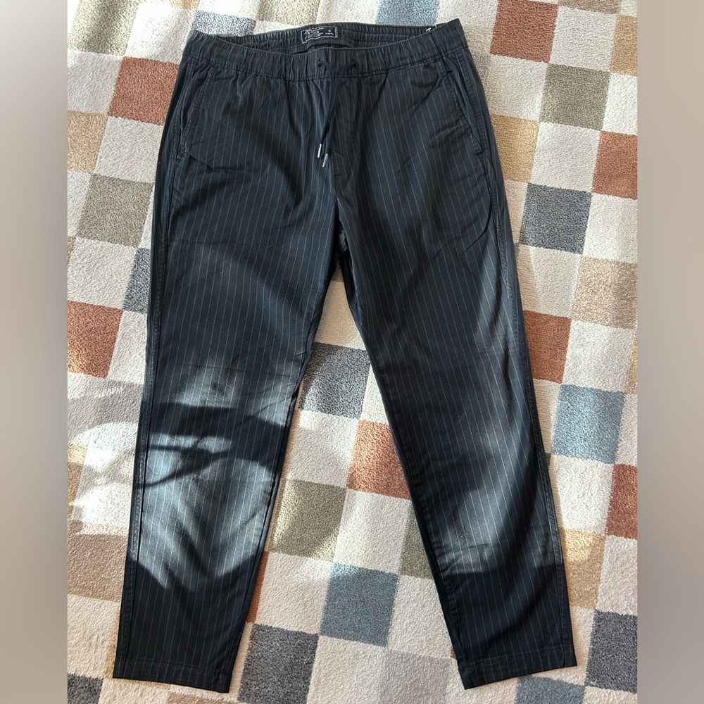 Abercrombie & Fitch Black Pinstripe Dress Pants